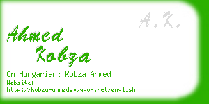 ahmed kobza business card